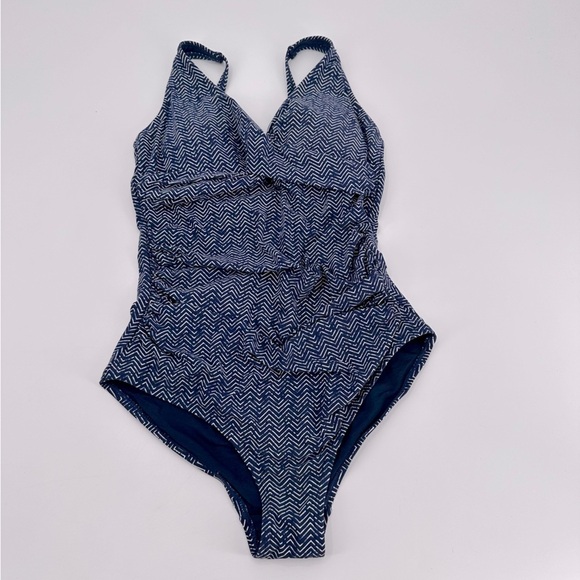 Niptuck Swim One Piece Blue Pattern Swimsuit Size 6 - Picture 1 of 5